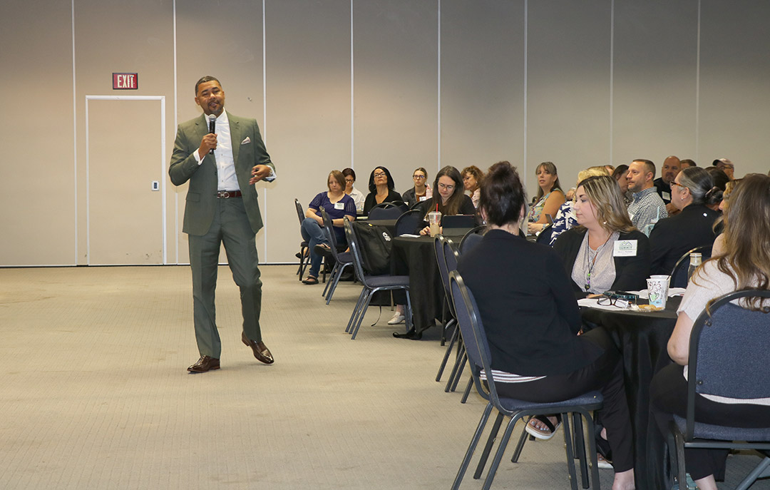 Keynote Speaker Daniel Booth, Ed.D., Superintendent, Carbondale Community High School District 165ale Community High School, presents “Your Experience Shapes Your Perspective.”