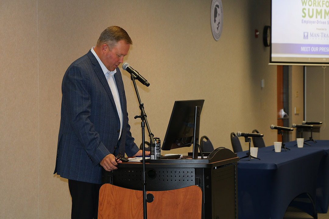 JALC Vice President of Marketing Dr. Steve O’Keefe serves as Master of Ceremonies uring the summit.