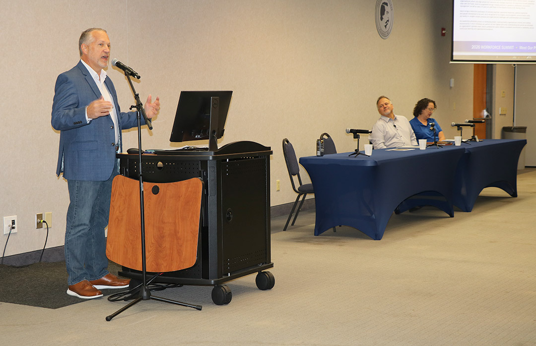 Aaron Foster, Executive Director of Operations, Marketplace Chaplains, speaks during the "Mental Health & Employer Partner as Success Story” panel discussion.